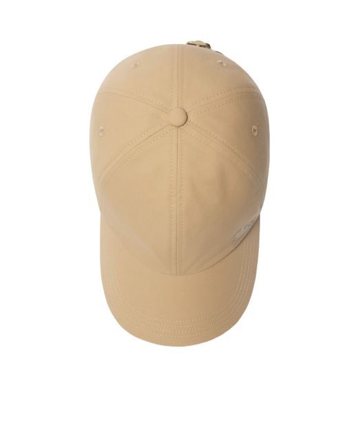 Burberry Natural Ekd Embroidered Gabardine Baseball Cap for men