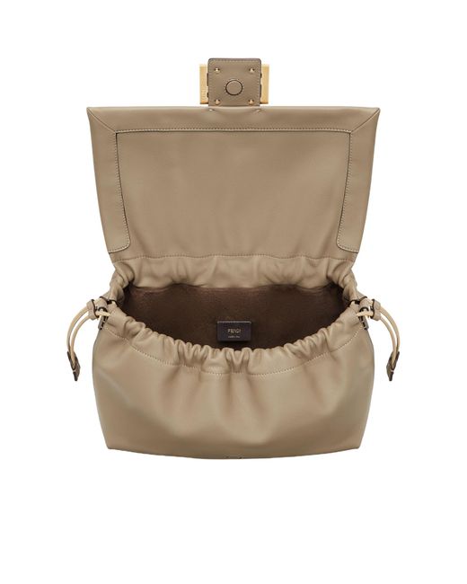 Fendi Mamma Baguette Drawstring Shoulder Bag in Natural | Lyst