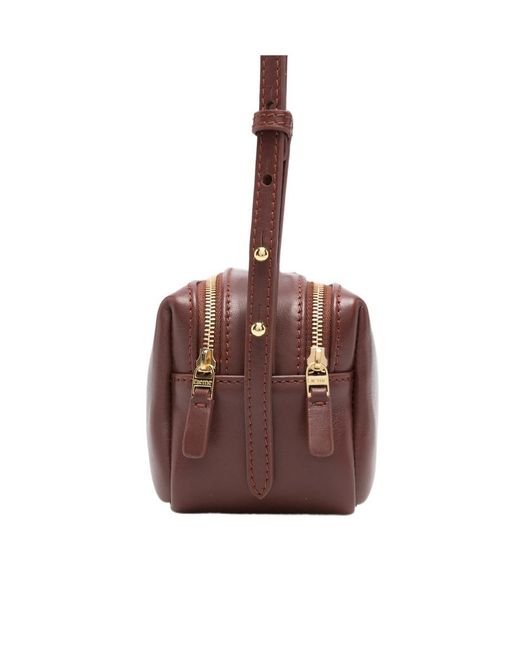 Elleme Brown Double-Zip Cross Body Bag