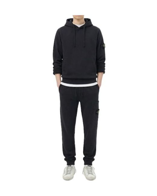 Stone Island Black Cotton Sweatpants for men