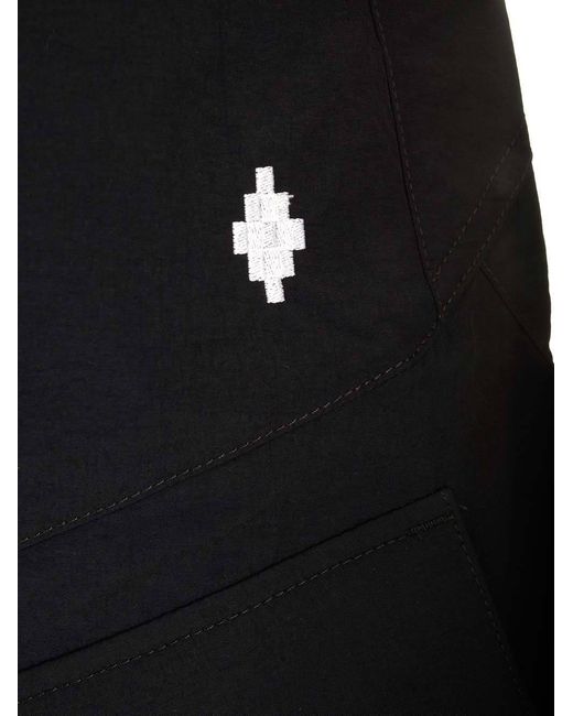 Marcelo Burlon Black County Of Milan Cross Embroidered Shorts for men