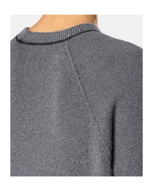 Stone Island Gray Logo Patch Crewneck Jumper for men