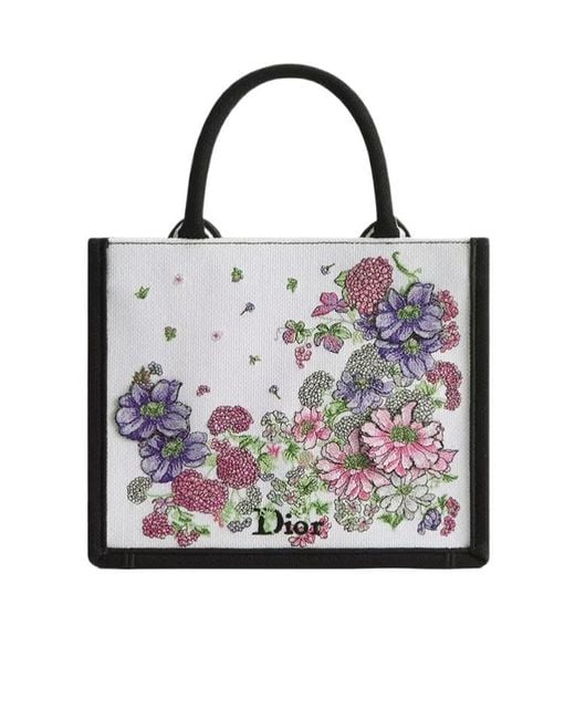 Dior Gray Small Book Tote With Strap