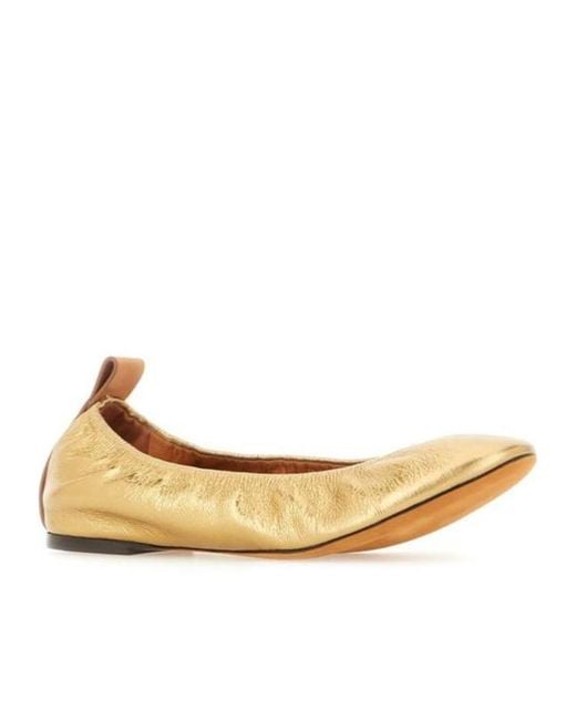Lanvin Natural Pleated Ballet Shoes