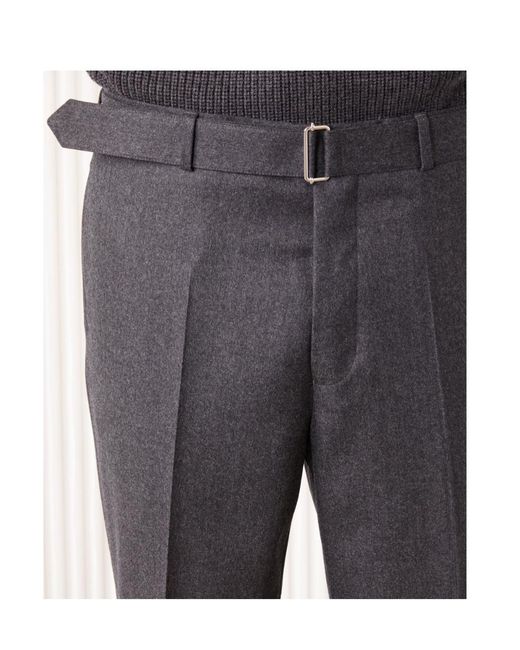 Officine Generale Gray Officine Générale Adjustable Waist Pleated Pants for men