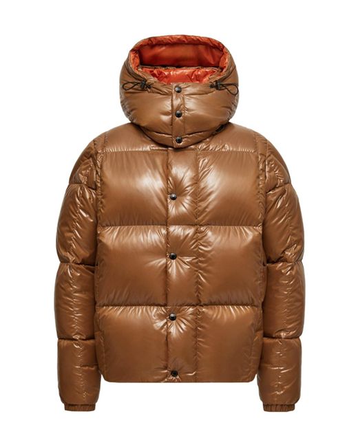 Moncler Brown Parana Hooded Short Down Jacket for men