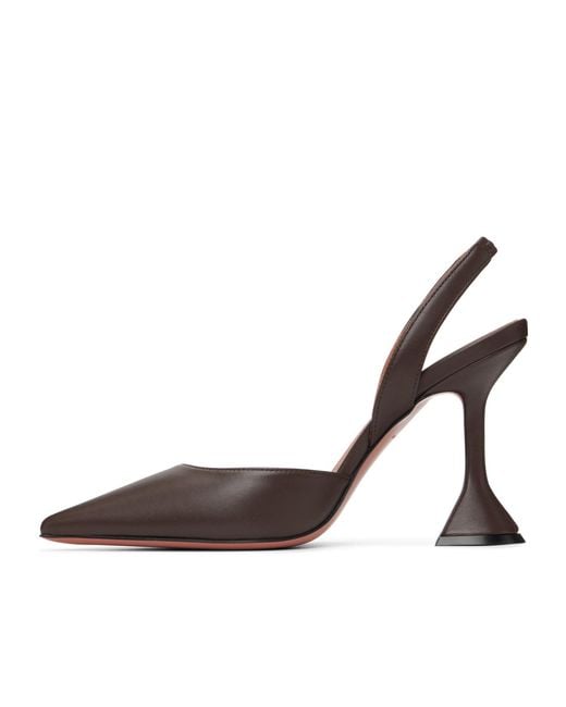 AMINA MUADDI Brown Holli 95 Sling Pointed-Toe High-Heeled Sandals