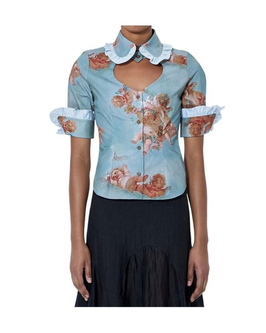 Vivienne Westwood Blue Toulouse Frill Shirt