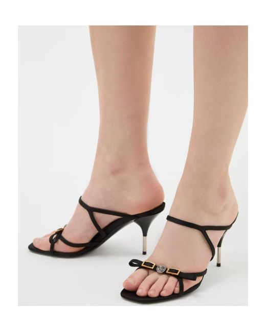Versace White Nyx Satins Mules