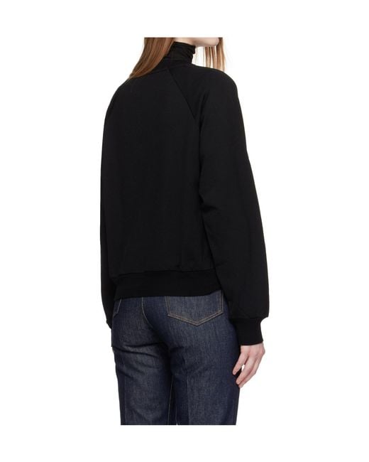 Auralee Black Wool Blend Crew Neck Pullover