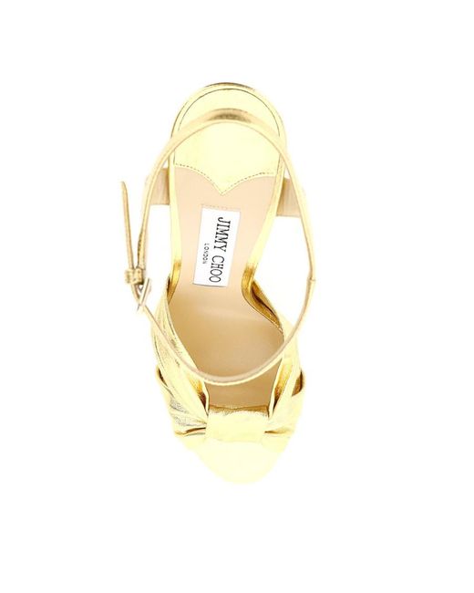 Jimmy Choo Metallic Heloise 120 Ankle Strapped Sandals