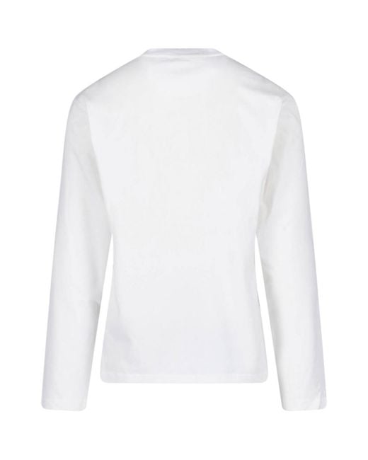 Jil Sander White Logo Long-Sleeve T-Shirt for men