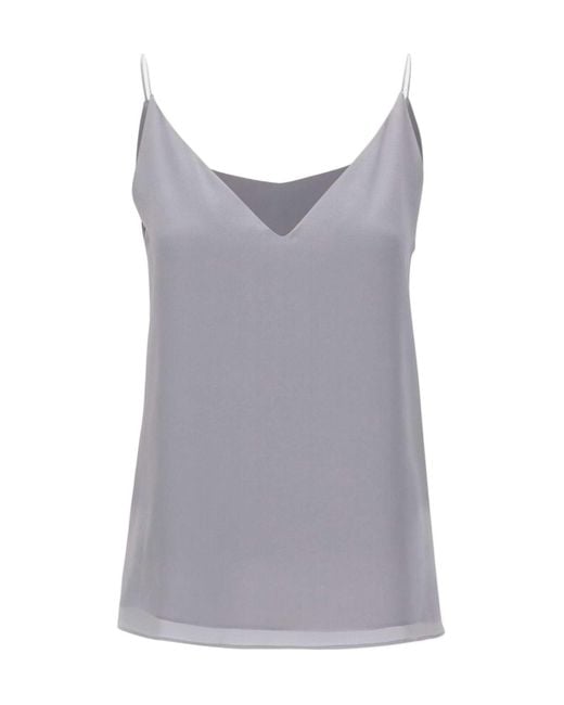 Eleventy Gray V-Neck Camisole Top