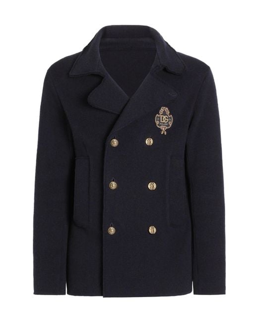 Dolce & Gabbana Blue Long-Sleeve Double-Breasted Jacket for men