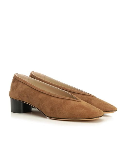 Le Monde Beryl Brown Luna Low Heeled Pumps