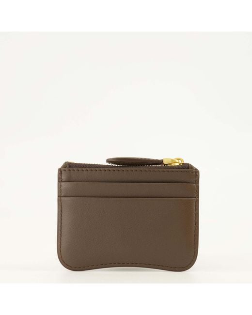 AMI Brown Zippered Card Holder for men