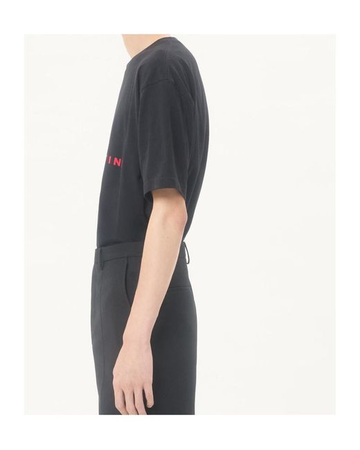 Valentino Black Logo Printed Crewneck T-Shirt for men