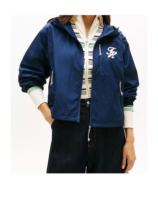 Tommy Hilfiger Blue Long-Sleeved Hooded Jacket