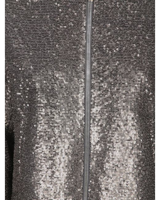 Herno Gray Resort Sequin-Embellished Bomber Jacket