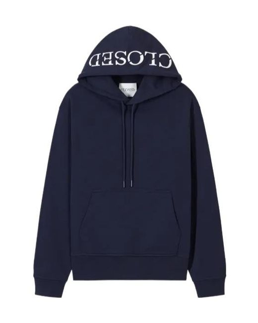 Closed Blue Logo-Print Hoodie for men