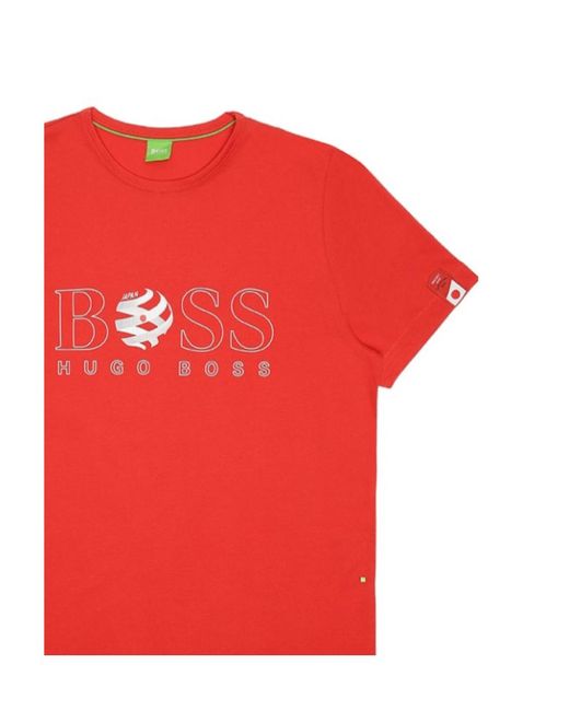 Boss Red T-Shirt With Round Neck And Short Sleeves for men