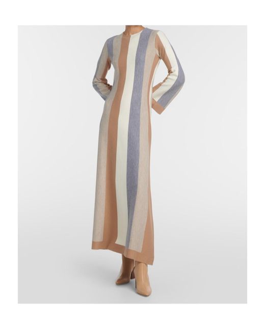 Gabriela Hearst Natural Quinlan Wool And Cashmere Blend Maxi Dress