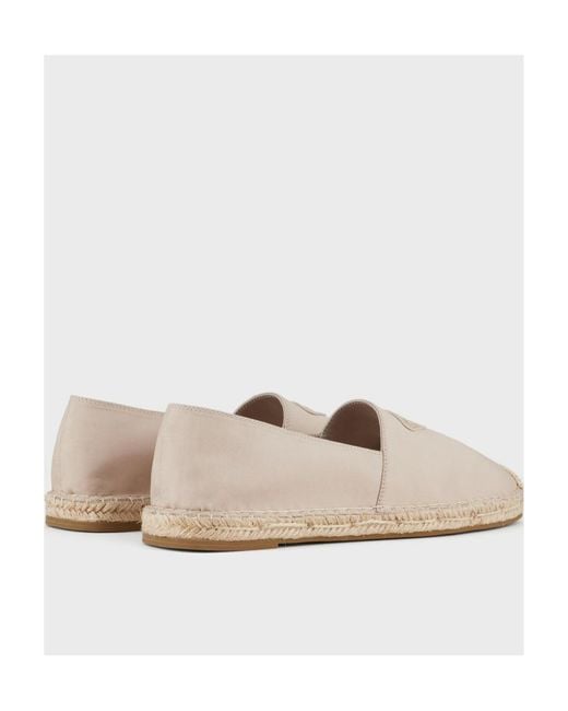 Emporio Armani White Logo-Embroidered Espadrilles for men