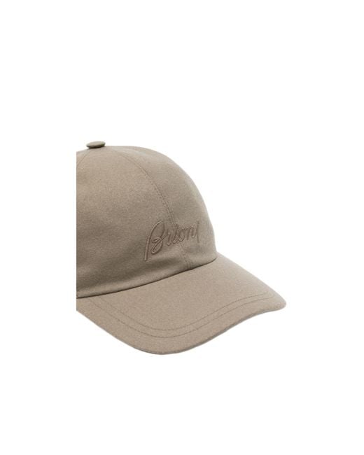 Brioni Gray Curved-Brim Hat for men
