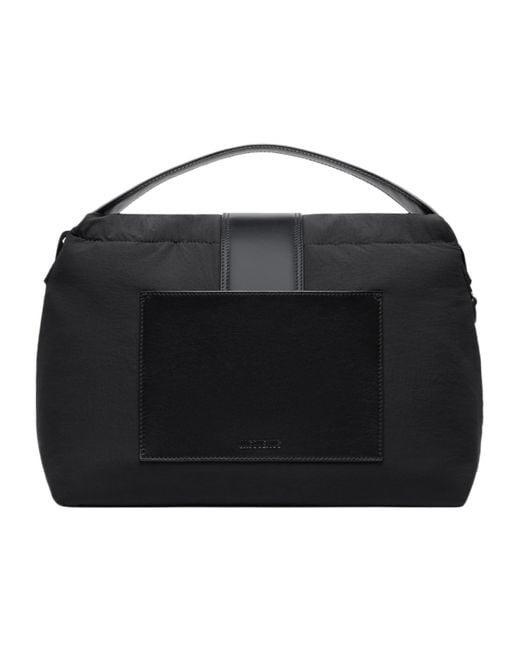 Jacquemus Black Logo Embossed Messenger Bag for men