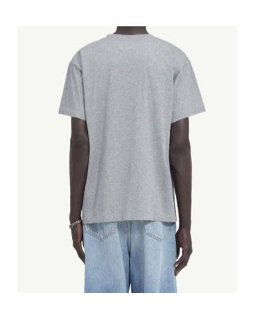 MM6 by Maison Margiela Gray Logo Print T-Shirt for men