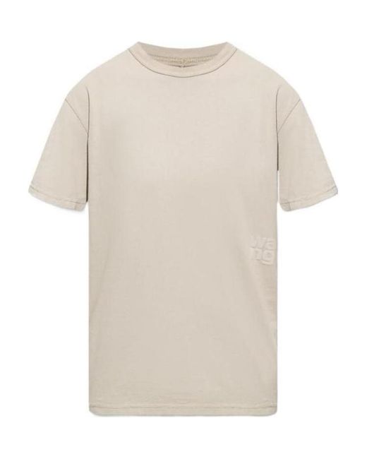 T By Alexander Wang White Logo-Print T-Shirt