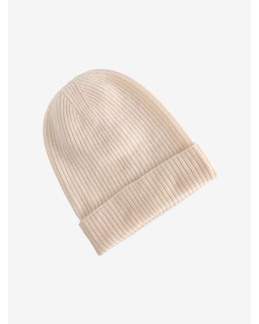 The Elder Statesman Natural Ribbed Beanie Cap for men