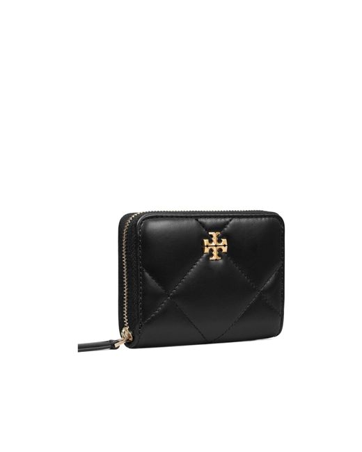 Tory Burch Black Leather Zip-Around Wallet