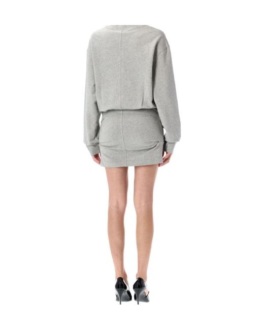 The Attico Gray Long Sleeve Dress