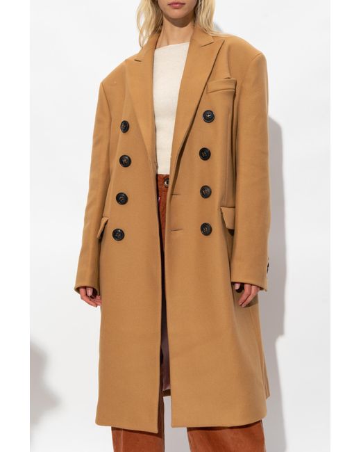 DSquared² Natural Double-Breasted Long-Sleeve Trench Coat