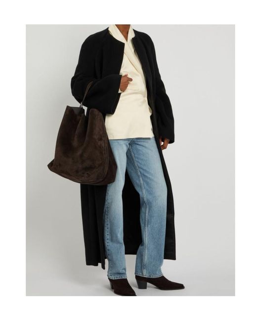 Totême Black Belted Suede Tote