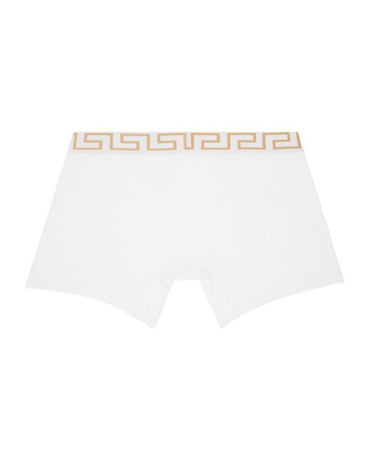Versace White Greca Border Stretched Boxers for men