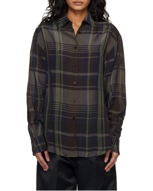 Frankie Shop Black Peri Sheer Button-Up Shirt