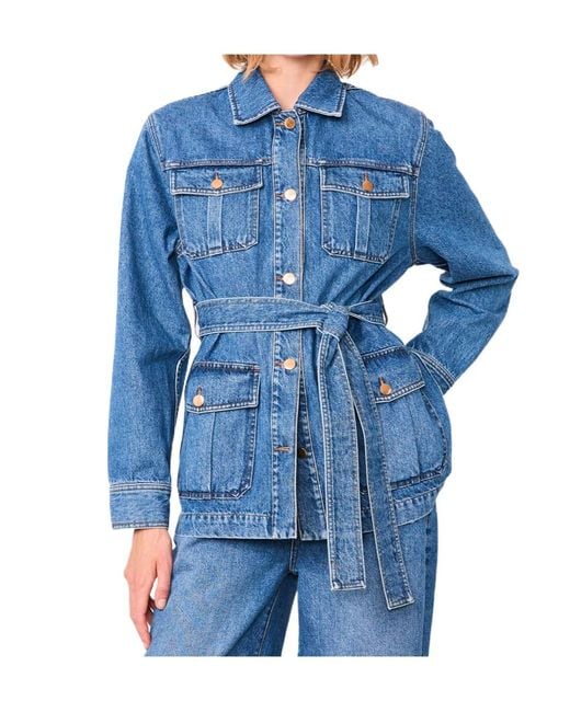 Officine Generale Blue Long-Sleeved Denim Jacket
