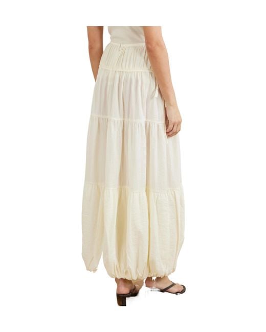 Co. White Gathered Bubble Maxi Skirt