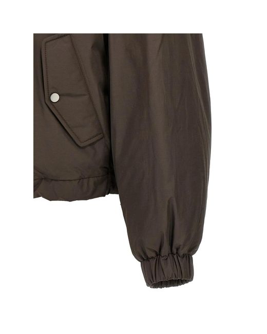 Brunello Cucinelli Green Long-Sleeved Down Jacket