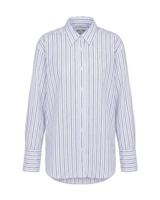 Samsøe & Samsøe White Striped Button-Down Shirt