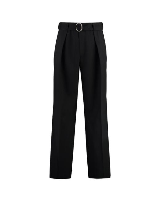 Jil Sander Black Belt Ring Casual Pants for men