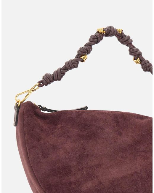 Gianni Chiarini Purple Cleo Braided Handle Shoulder Bag