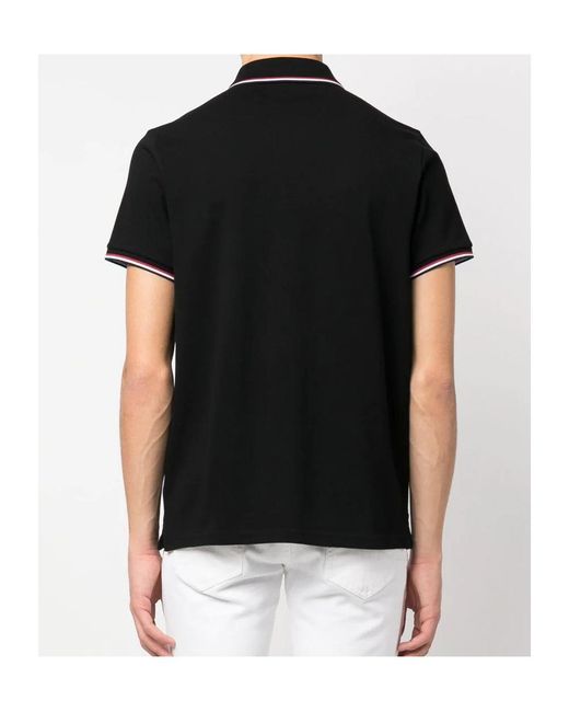 Moncler Black Short-Sleeved Polo Shirt for men