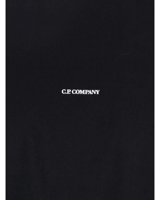 C P Company Black Gasato Short Sleeved Logo Jersey T-Shirt for men