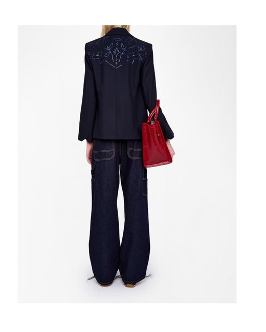 Zadig & Voltaire Blue Vavy Rhinestone-Embellished Blazer