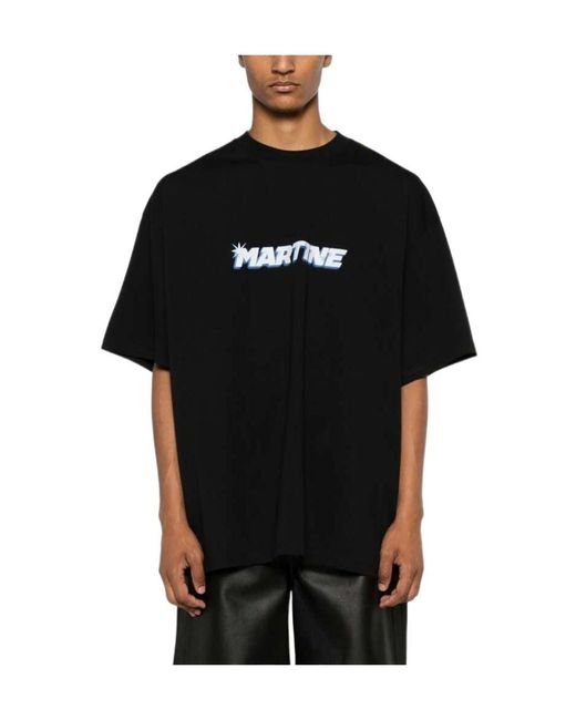 Martine Rose Black Logo Printed Crewneck T-Shirt for men