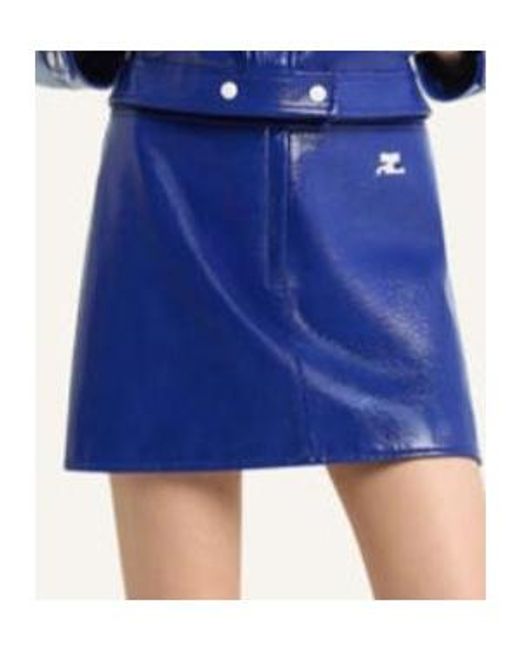 Courreges Blue Courrèges Reedition Vinyl Mini Skirt