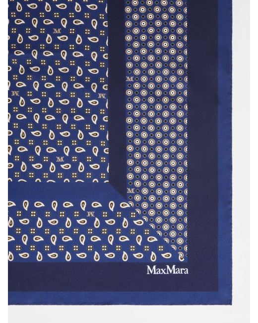 Max Mara Blue Mxacarre Printed Oversized Scarf